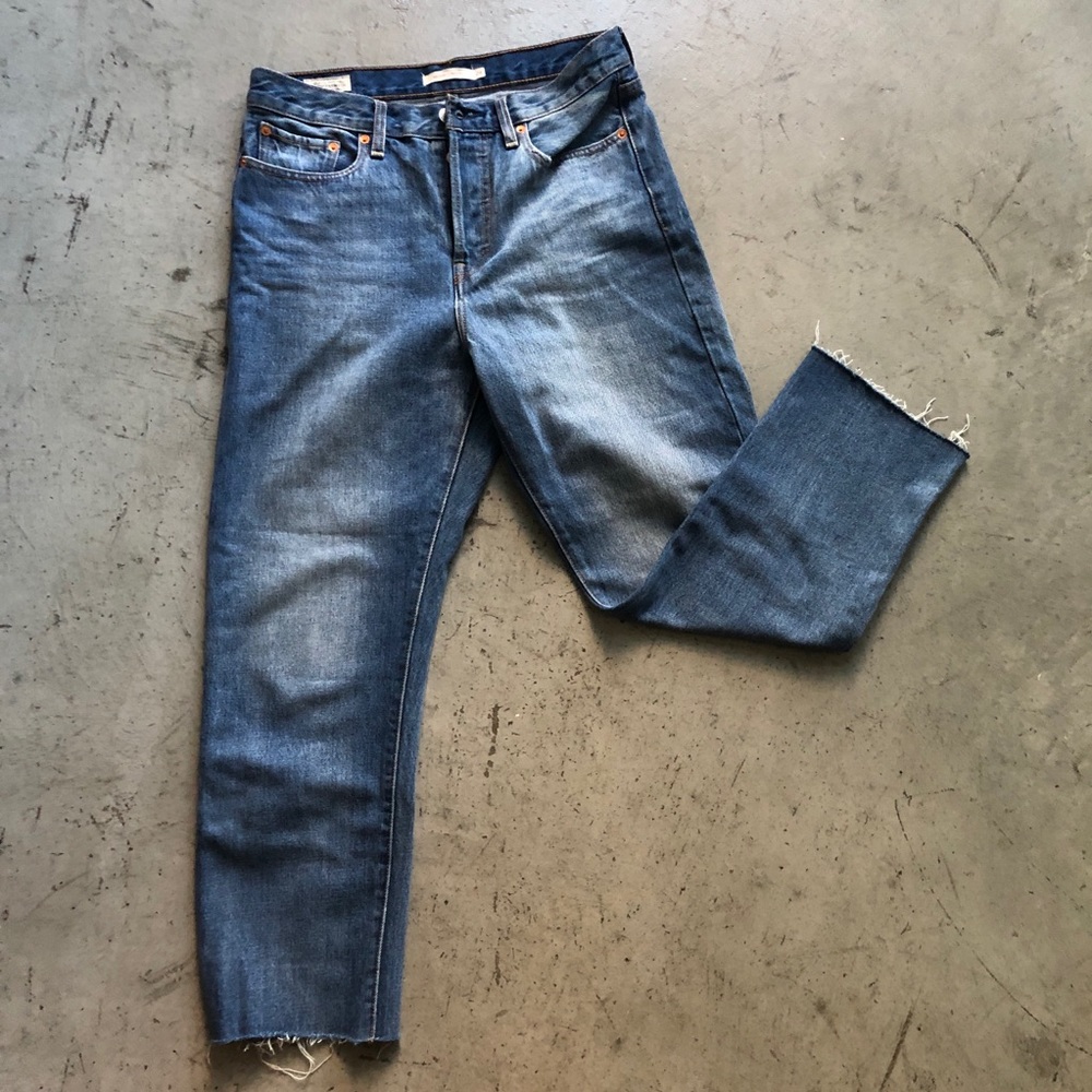 Levi's Wedgie Straight Denim Ankle Jeans Sz 29